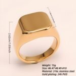 Minimalist Square Stainless Steel Ring - Stylish and Versatile for Men and Women | DZ38 - Image 2