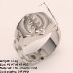 Uniquely - patterned Octagonal Stainless Steel Ring - Stylish Choice for Men | G003451G - Image 2