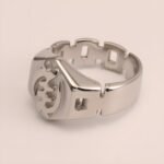 Uniquely - patterned Octagonal Stainless Steel Ring - Stylish Choice for Men | G003451G - Image 4