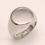 Minimalist Round - faced Perforated Stainless Steel Ring - Stylish Accessory for Men | BL1166G