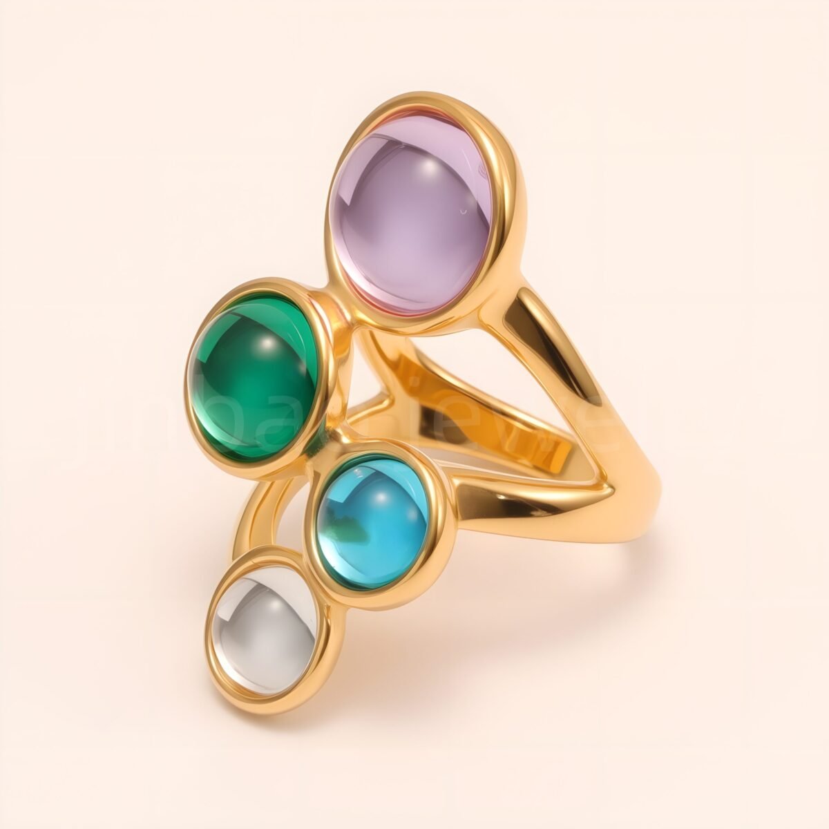Candy - Color Gem Gold Ring, Trendy Women's Artistic Accessory | K002964 - Image 4