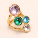 Candy - Color Gem Gold Ring, Trendy Women's Artistic Accessory | K002964 - Image 3
