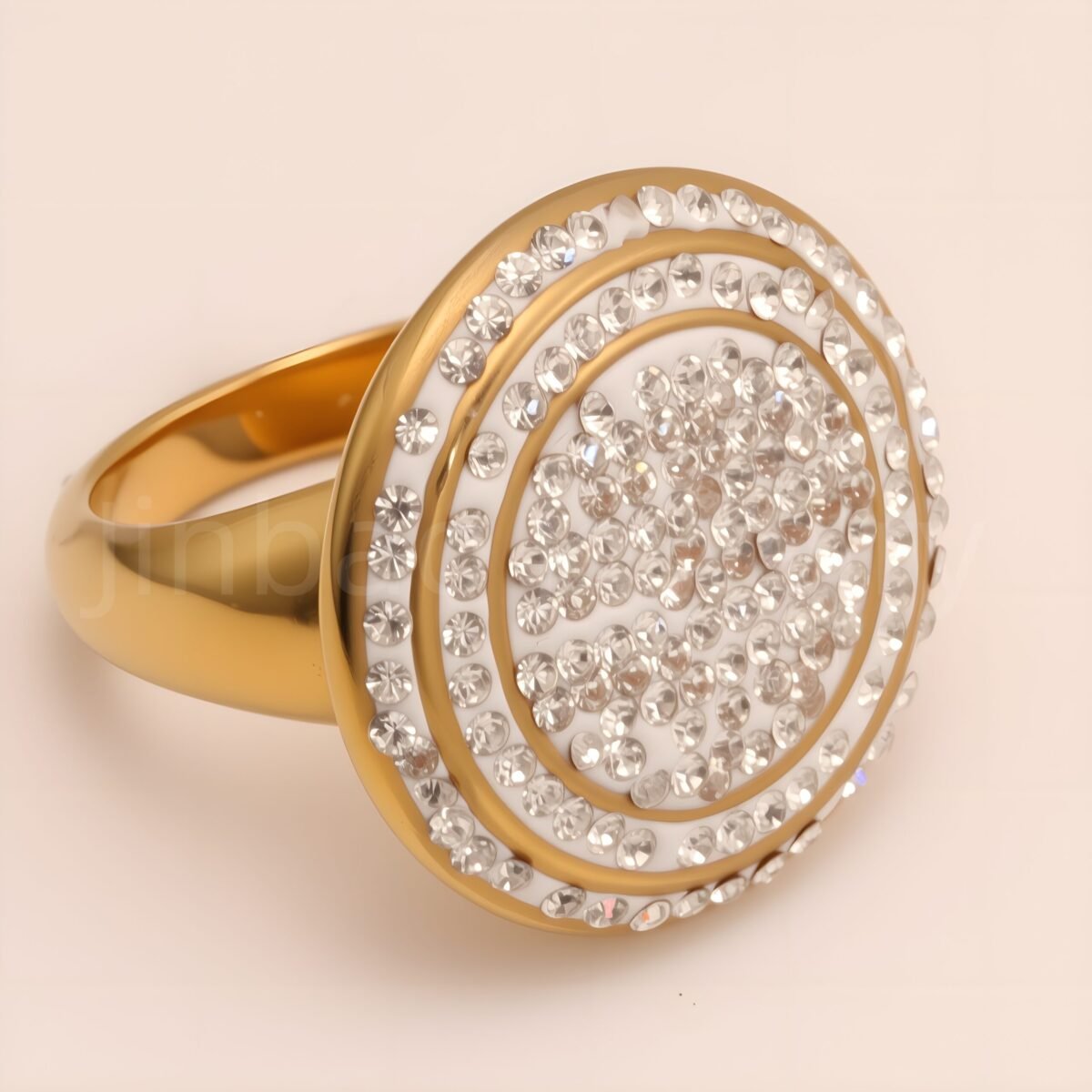 Glossy Double Circle Diamond Ring Men's Classic Minimalist Band | G003825 - Image 4
