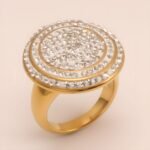 Glossy Double Circle Diamond Ring Men's Classic Minimalist Band | G003825