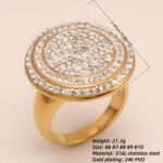 Glossy Double Circle Diamond Ring Men's Classic Minimalist Band | G003825 - Image 2