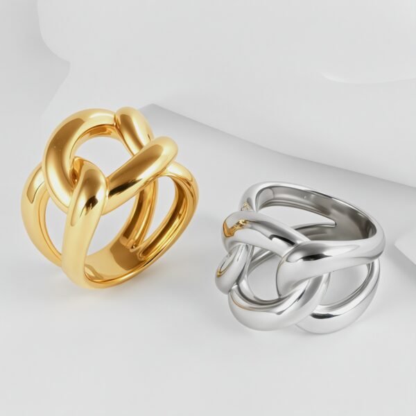 Minimalist Twisted Knot Stainless Steel Ring Vintage Style Unisex Ring | N003231