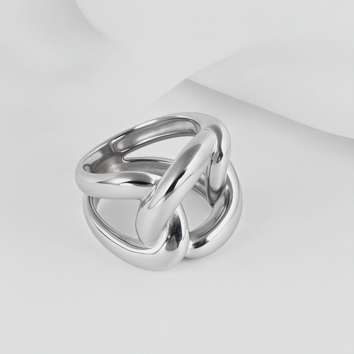 Minimalist Twisted Knot Stainless Steel Ring Vintage Style Unisex Ring | N003231 - Image 5