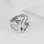 Minimalist Twisted Knot Stainless Steel Ring Vintage Style Unisex Ring | N003231 - Image 5