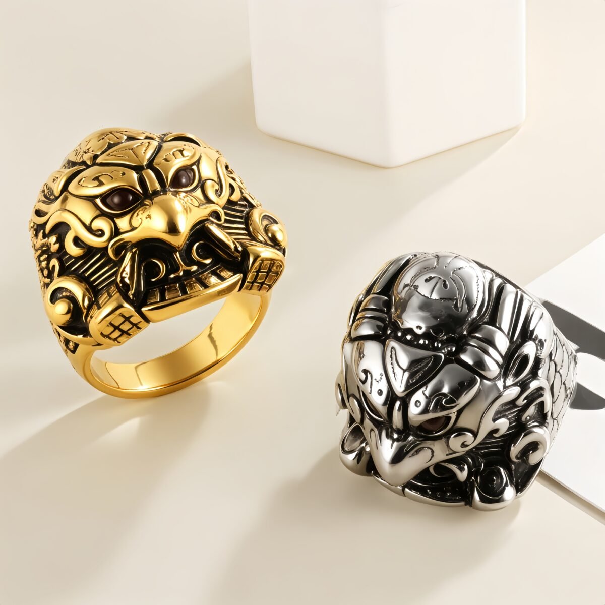 Eagle Head Stainless Steel Ring Men's Vintage Fashion Design | DZ1918 - Image 1