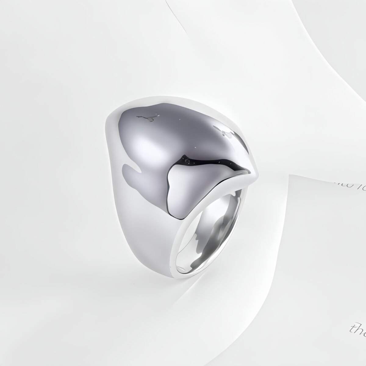 Simple Smooth Curve Stainless Steel Women's Ring | ML083 - Image 4