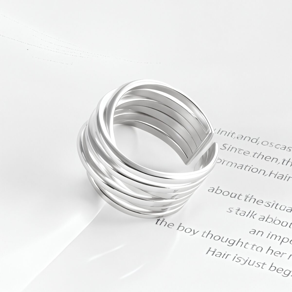 Multi-ring retro stacked design stainless steel women's ring | G00716 - Image 5