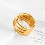 Multi-ring retro stacked design stainless steel women's ring | G00716 - Image 3