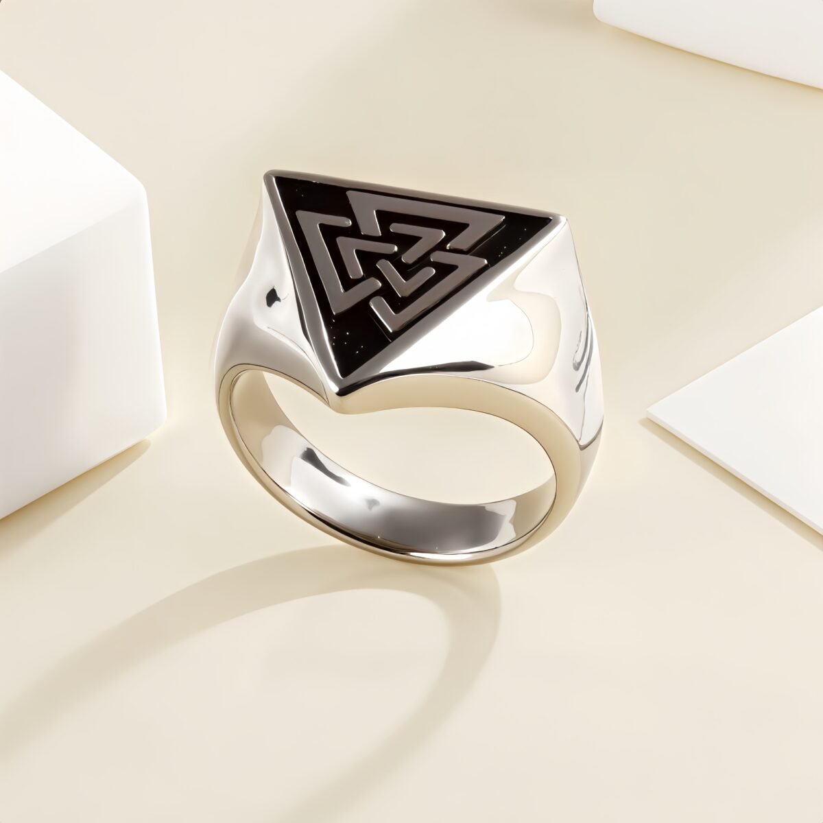 Nordic Retro Triangle Hip Hop Men's Stainless Steel Ring | G00994 - Image 5