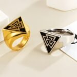 Nordic Retro Triangle Hip Hop Men's Stainless Steel Ring | G00994