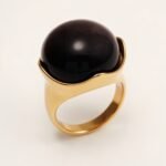 Multi - colored Gemstone Gold Ball Ring, Fashionable and Unique Women's Ring | BL87JS - Image 13