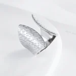 Contemporary Wave Design Stainless Steel Women Ring丨G004247 - Image 2