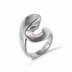 Fashionable Simple Curve Design Stainless Steel Women's Waterproof Ring 丨 DZ1350 - Image 5