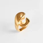 Fashionable Simple Curve Design Stainless Steel Women's Waterproof Ring 丨 DZ1350 - Image 4
