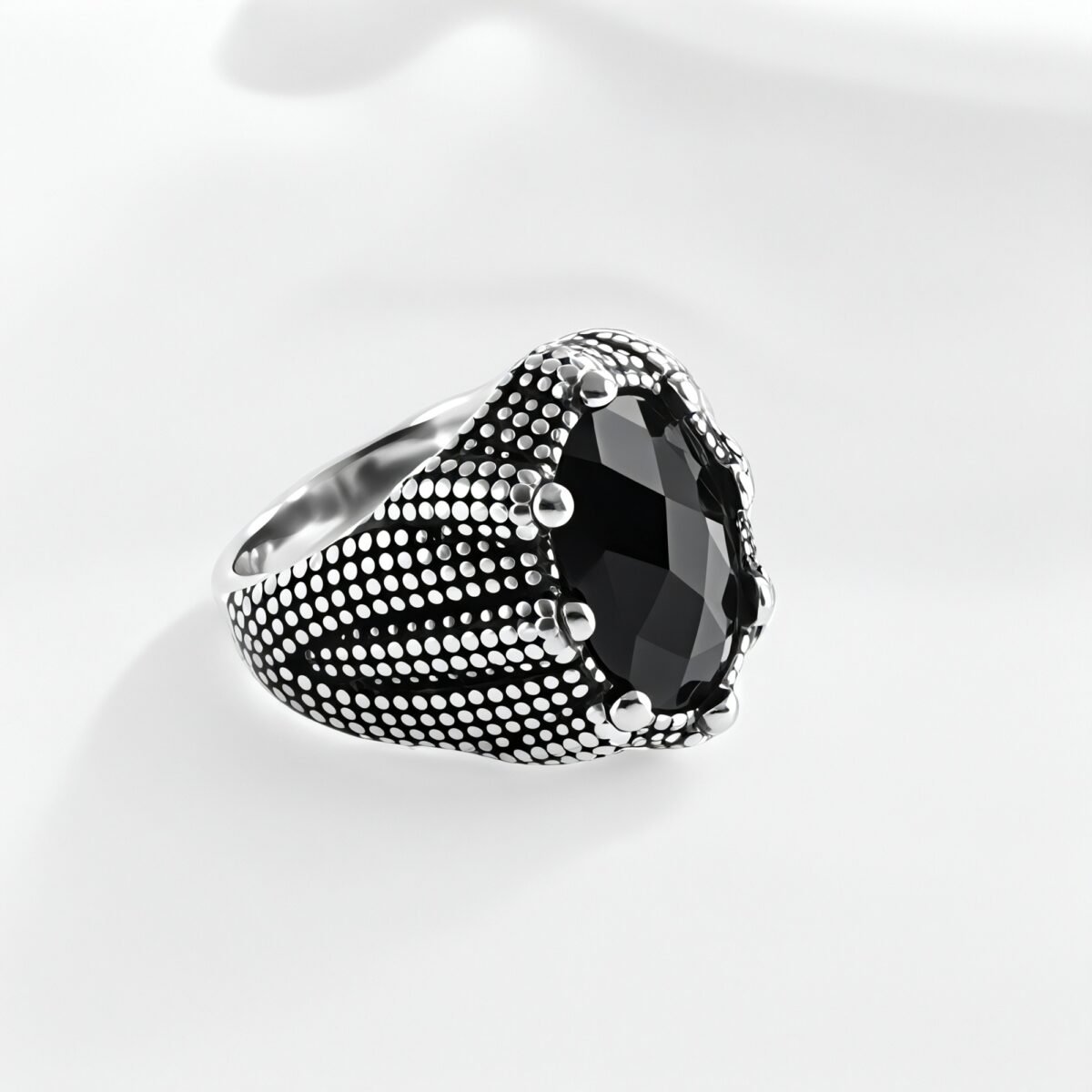 Bold Gemstone Inlay Stainless Steel Retro Ring for Men | BL459 - Image 4