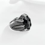 Bold Gemstone Inlay Stainless Steel Retro Ring for Men | BL459 - Image 4