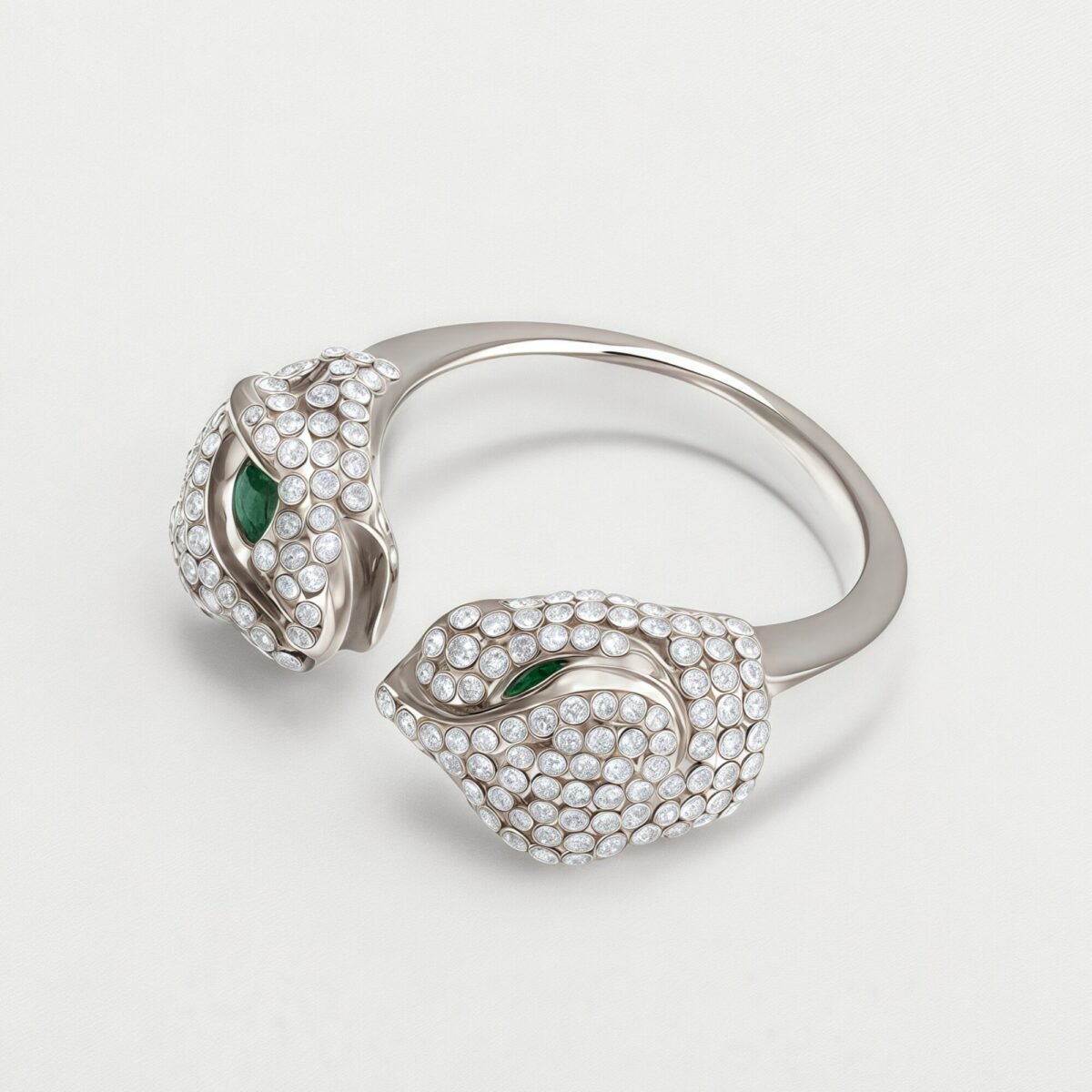 Luxury Leopard Inlay Emerald Diamond Stainless Steel Unisex Ring丨G002495JB - Image 4