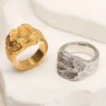 Creative Stone Pattern Design Stainless Steel Unisex Ring丨GB0712