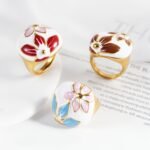 Romantic Floral Pattern Stainless Steel Ring Women's Ring | G004607