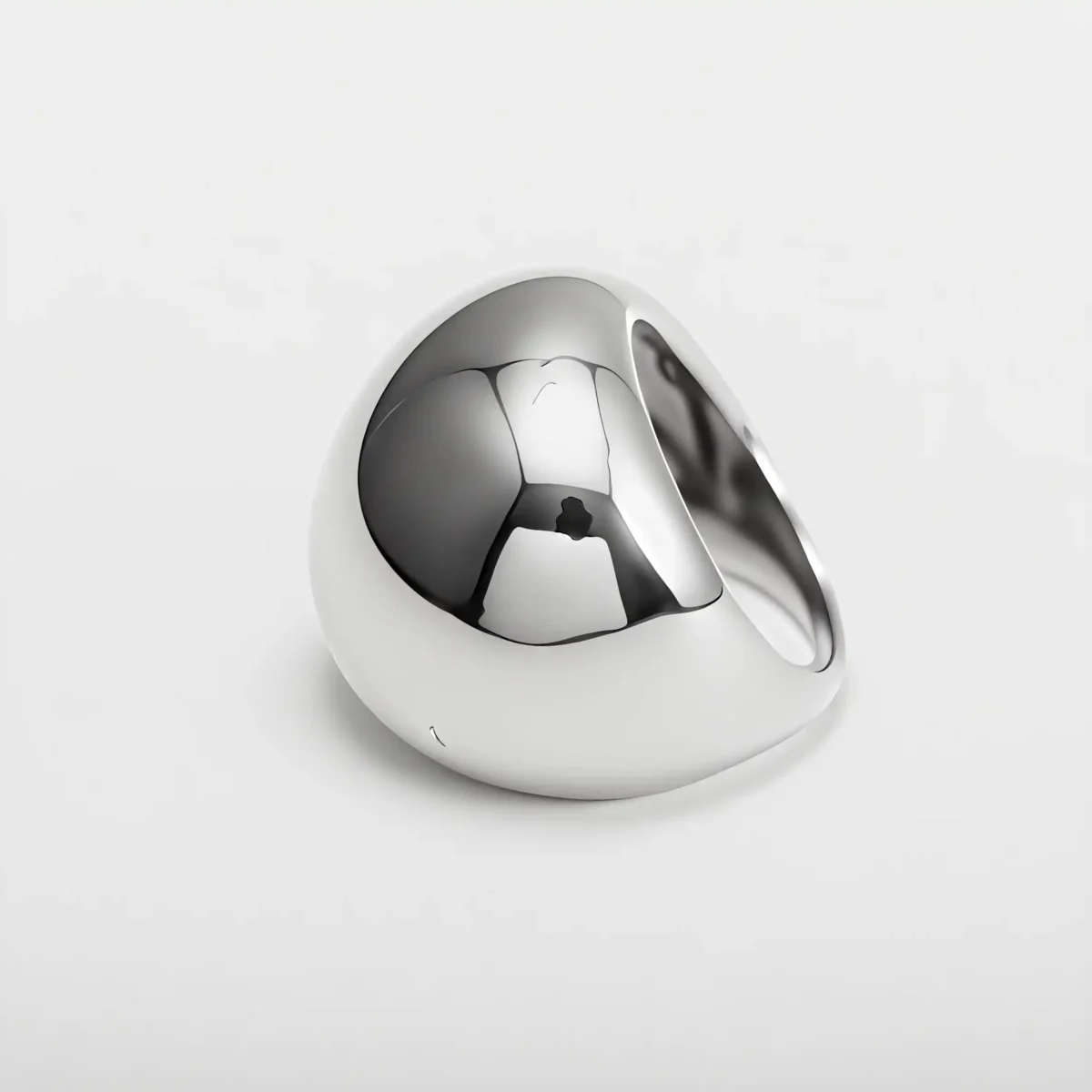 Simple Ball-Shaped Large Polished Stainless Steel Women's Ring丨ML0145 - Image 5