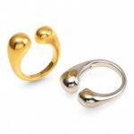 Simple Curved Stainless Steel Ring Women's Ring | G00324