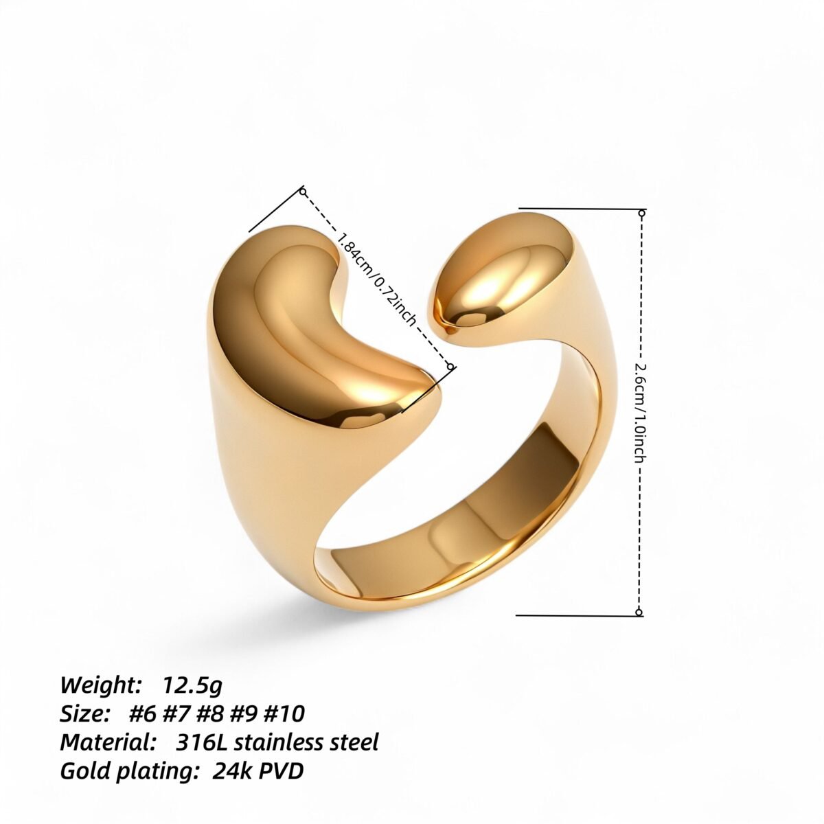 Simple Irregular Stainless Steel Women's Ring丨G004040 - Image 6