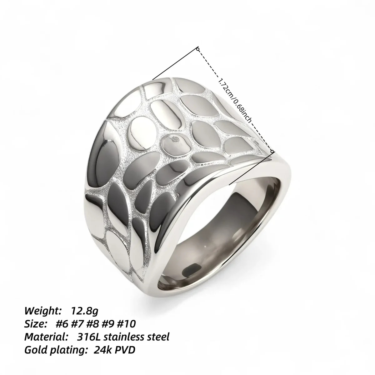 Fashion Irregular Texture Stainless Steel Women's Ring丨ML096 - Image 6