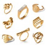 24K Gold-Plating Stainless Steel Adjustable Open Fashion Retro Women's Waterproof Ring