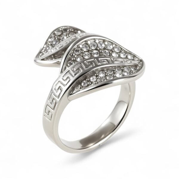 Leaf Shape Diamond Stainless Steel Women's Ring丨G003153