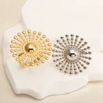 24K Gold - Plated Stainless Steel Women's Ring with Sunflower Design | G005537