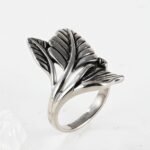 Simple Natural Leaf Silver Stainless Steel Women's Ring丨K07151 - Image 2