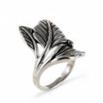 Simple Natural Leaf Silver Stainless Steel Women's Ring丨K07151