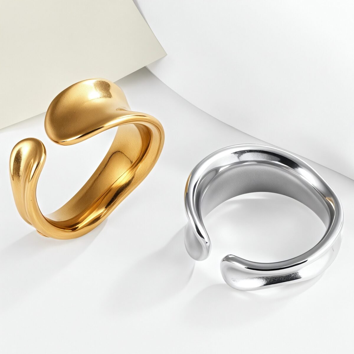Minimalist Stainless Steel Open Loop Ring Classic Fashion for Women | G004492 - Image 2