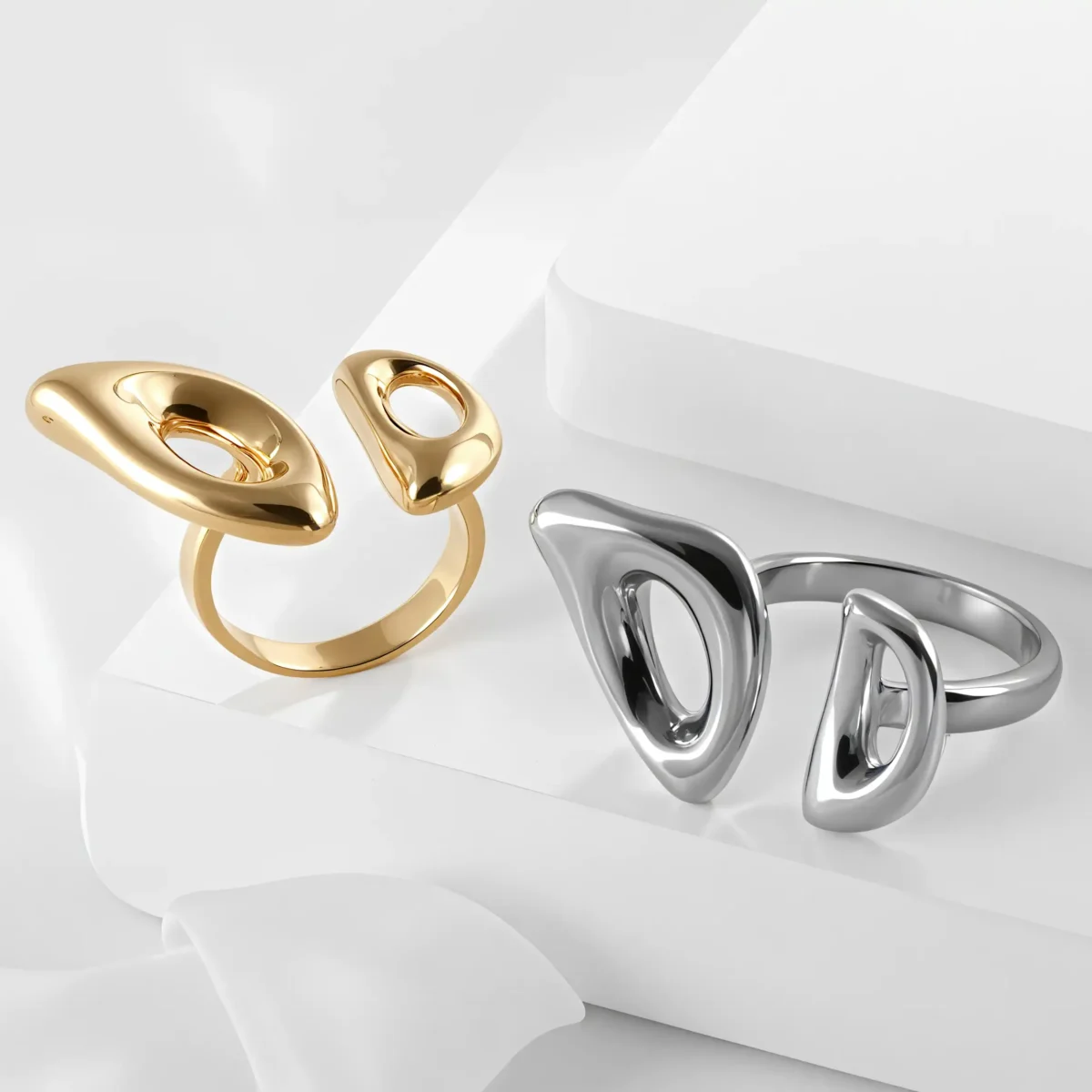 Modern Minimalist Design Ring Women's Stainless Steel Ring | G003985 - Image 2
