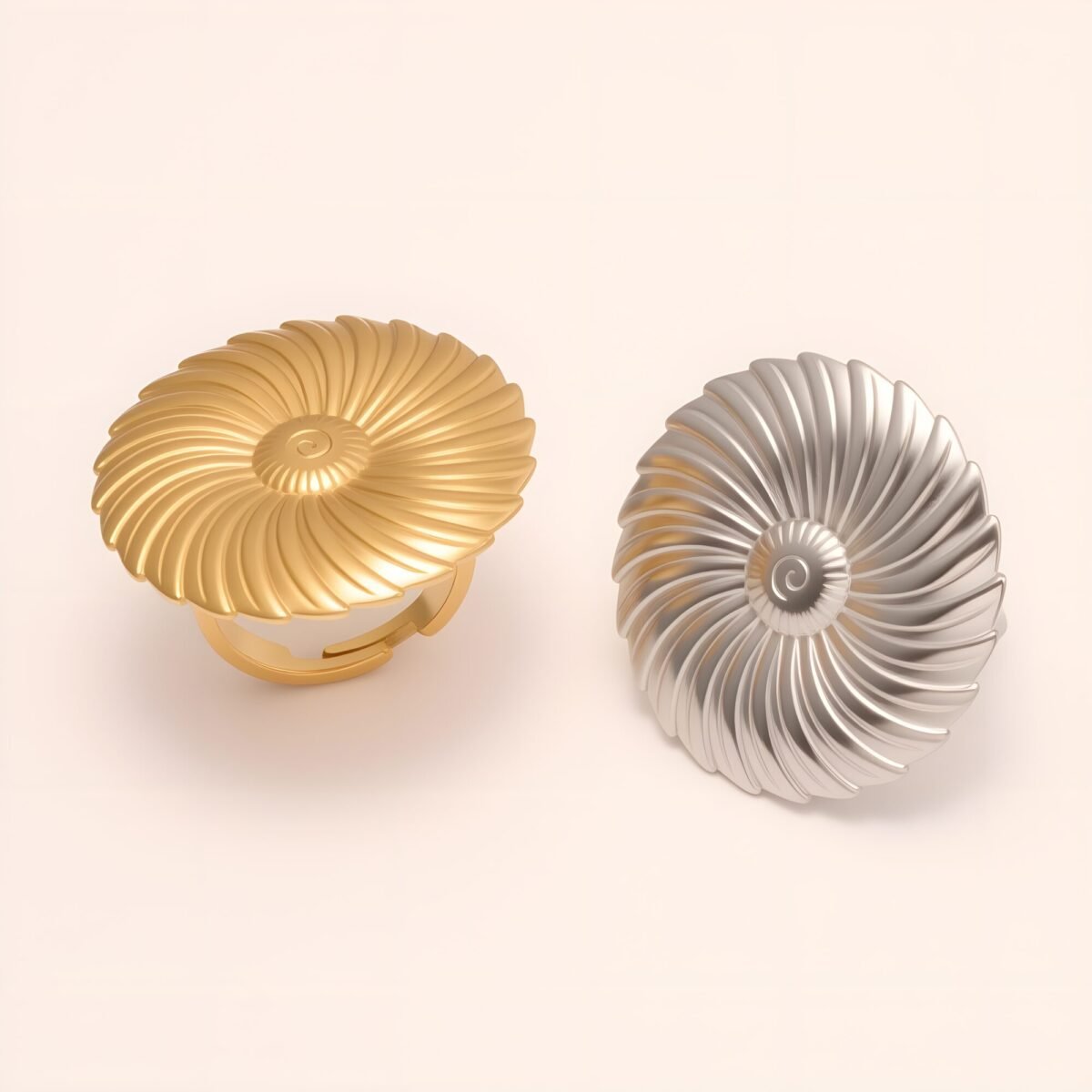 Stylish Women's Gold - and - Silver Spiral - shaped Ring | G005617 - Image 1