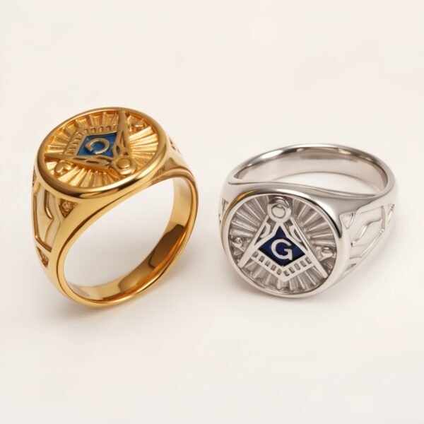 Stainless Steel Masonic Symbol Ring - Retro Cultural Trendy Ring | DZ1657