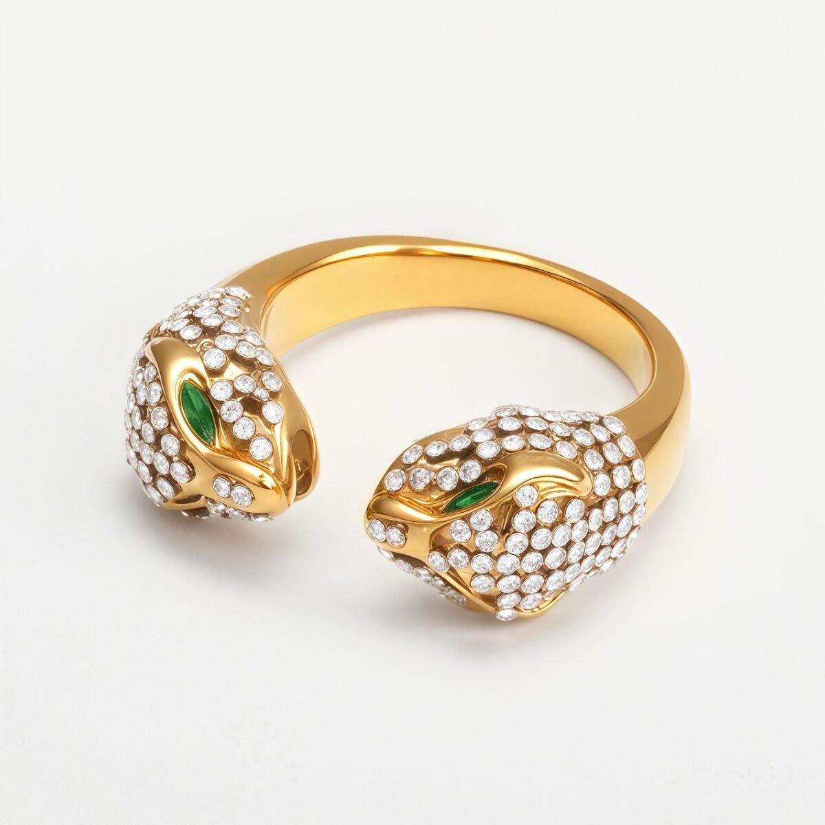 Luxury Leopard Inlay Emerald Diamond Stainless Steel Unisex Ring丨G002495JB - Image 2