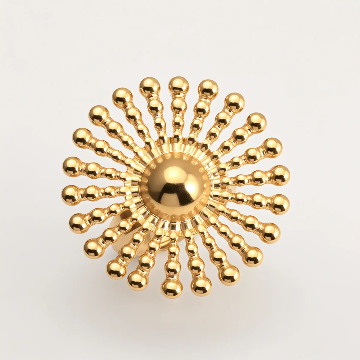 24K Gold - Plated Stainless Steel Women's Ring with Sunflower Design | G005537 - Image 3