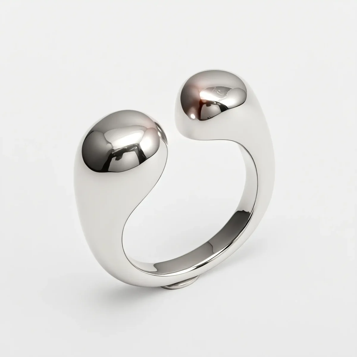 Simple Curved Stainless Steel Ring Women's Ring | G00324 - Image 5