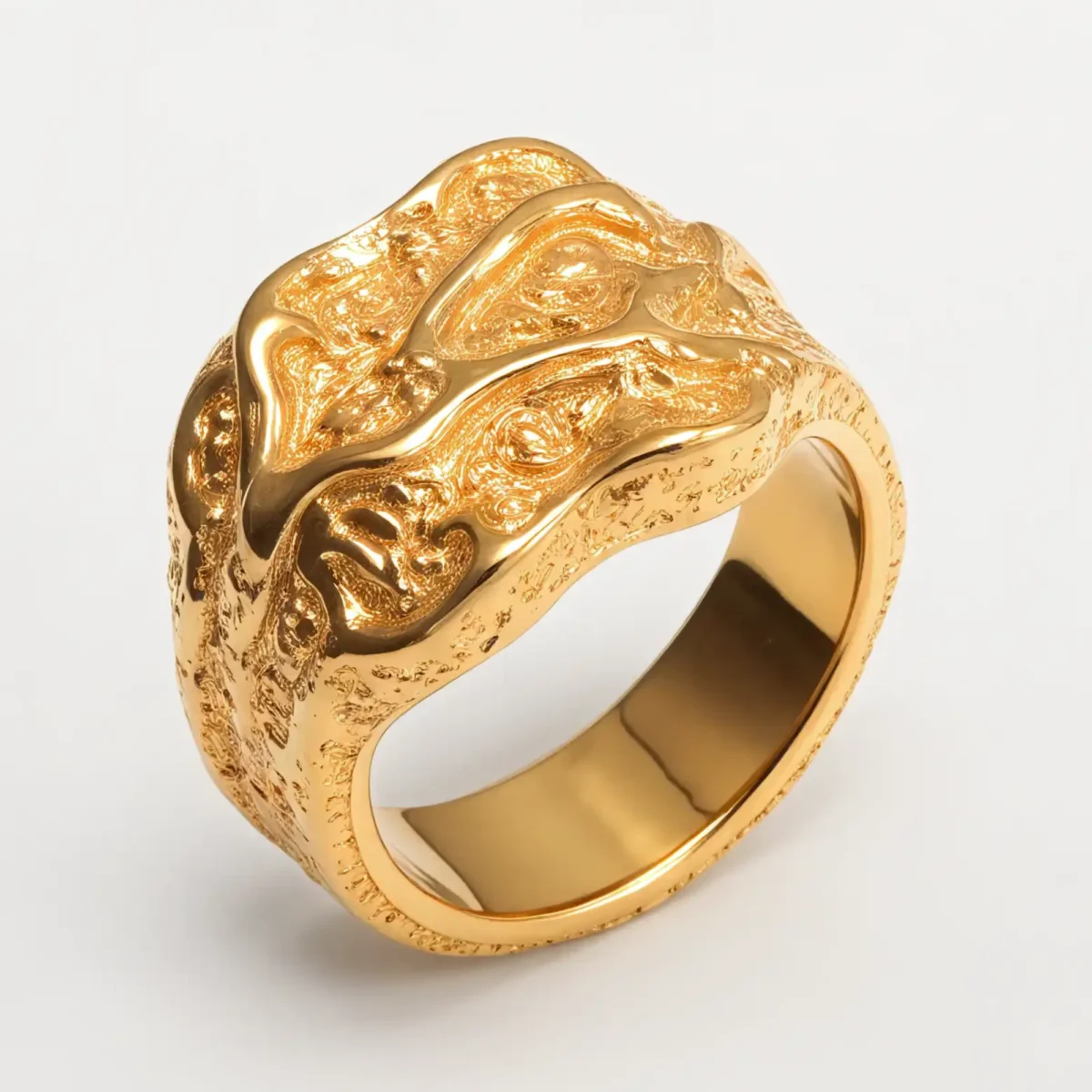 Creative Stone Pattern Design Stainless Steel Unisex Ring丨GB0712 - Image 2
