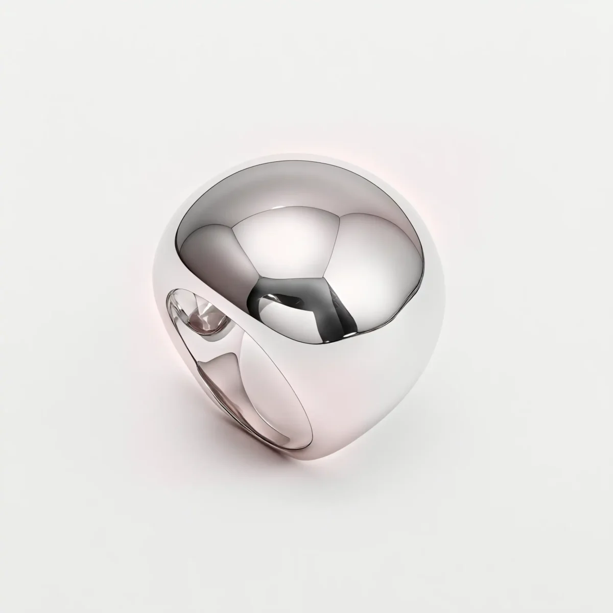 Simple Ball-Shaped Large Polished Stainless Steel Women's Ring丨ML0145 - Image 4