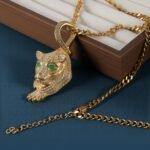 Dominant Leopard Head Full Diamond Hip Hop Men's Stainless Steel Necklace丨JSLH1010 - Image 3
