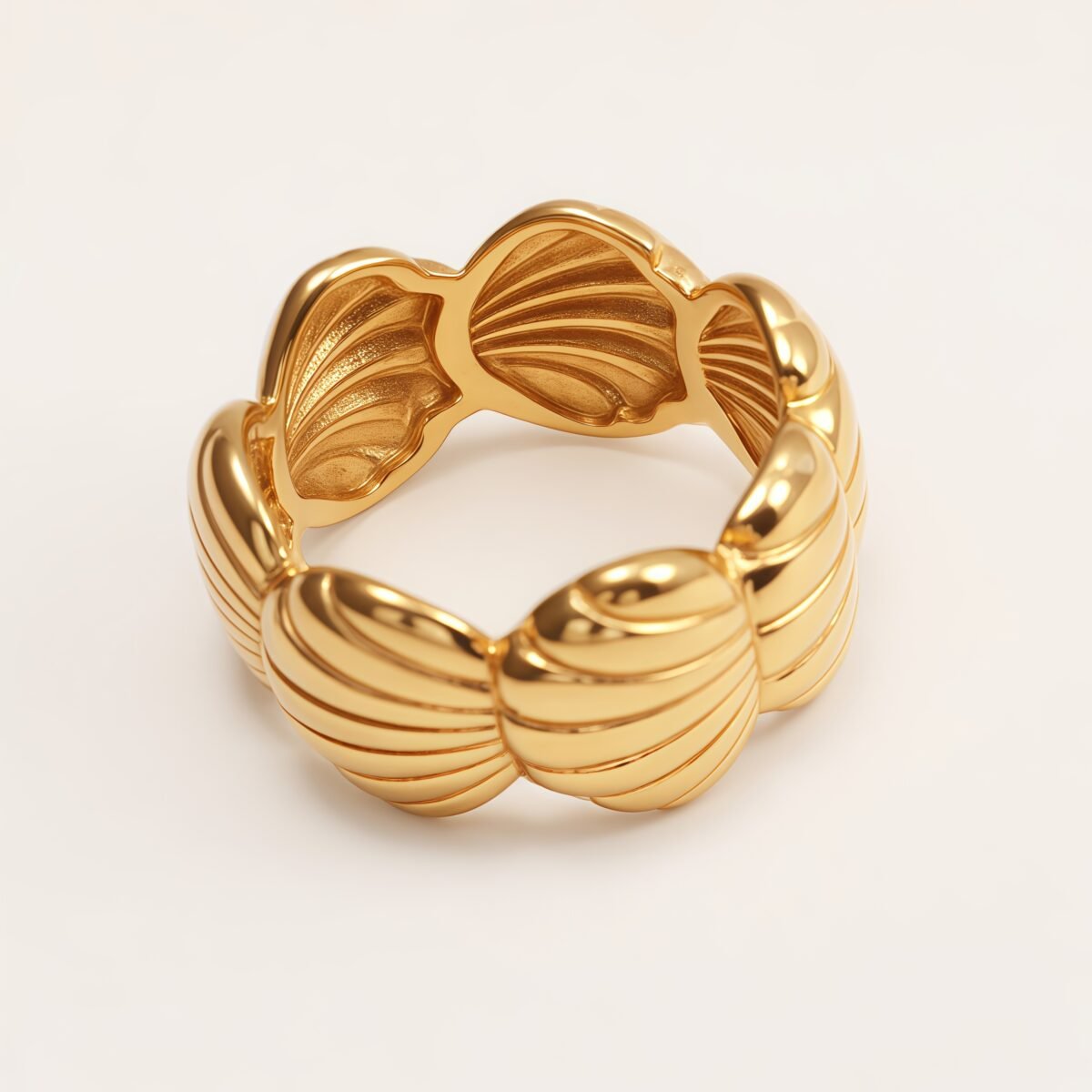 Women's Shell - Shaped Gold Ring, Trendy and Versatile Style | G005032J - Image 1
