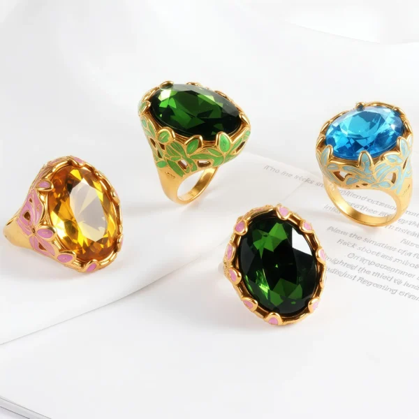 Gorgeous Vintage Colorful Gemstone Trendy Ring for Women | G004465