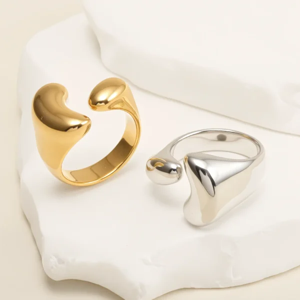 Simple Irregular Stainless Steel Women's Ring丨G004040