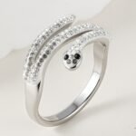 Stylish Diamond-Inlaid Snake-Shaped Silver Stainless Steel Women's Ring丨IBH-47 - Image 4